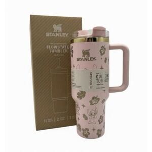 Stanley Quencher H2.0 Tumbler 40 oz Pink Stitch with Handle & Straw